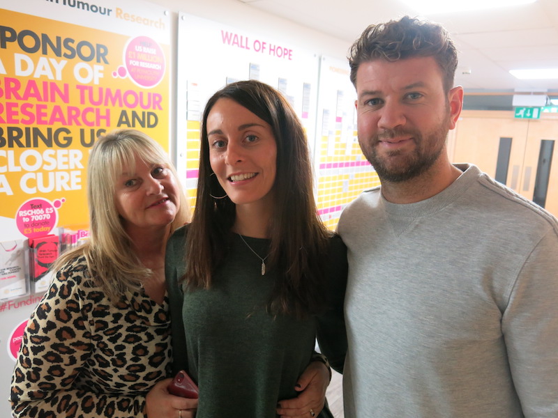 Brain tumour patient visits research centre where scientists are searching for a cure
