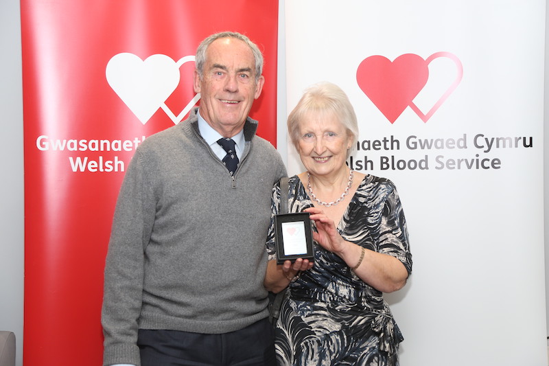 Milestone celebrated for woman that's donated blood 100 times!