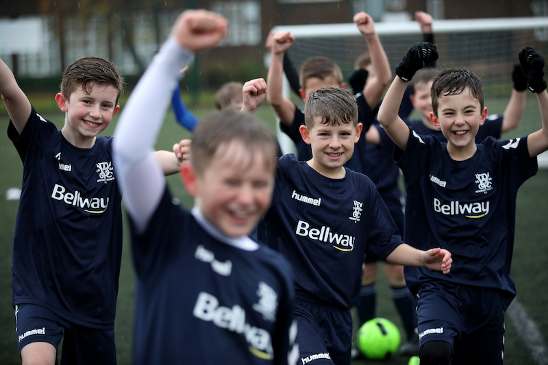 Young footballers in Middlesbrough celebrate in style with new kits