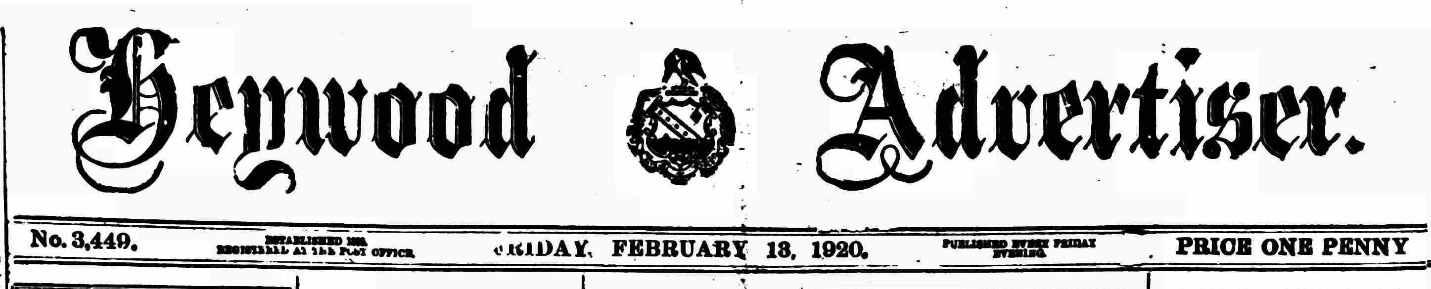 What was happening in Heywood 100 years ago?