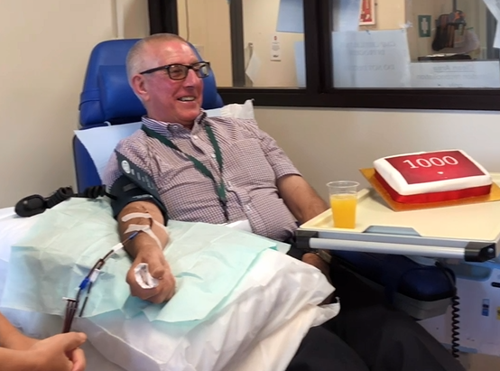 Retired steelworker encourages giving blood after 1000th donation