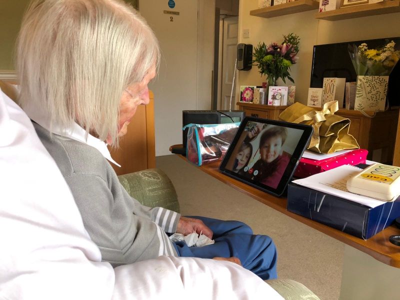 Delighted resident celebrates 100th birthday in Surrey