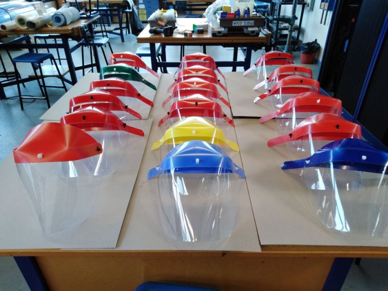 Old Colwyn high school provides visors and drawstring bags to NHS staff
