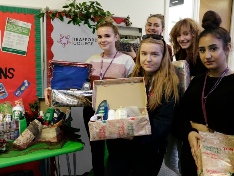 Trafford food banks receive donations from local college