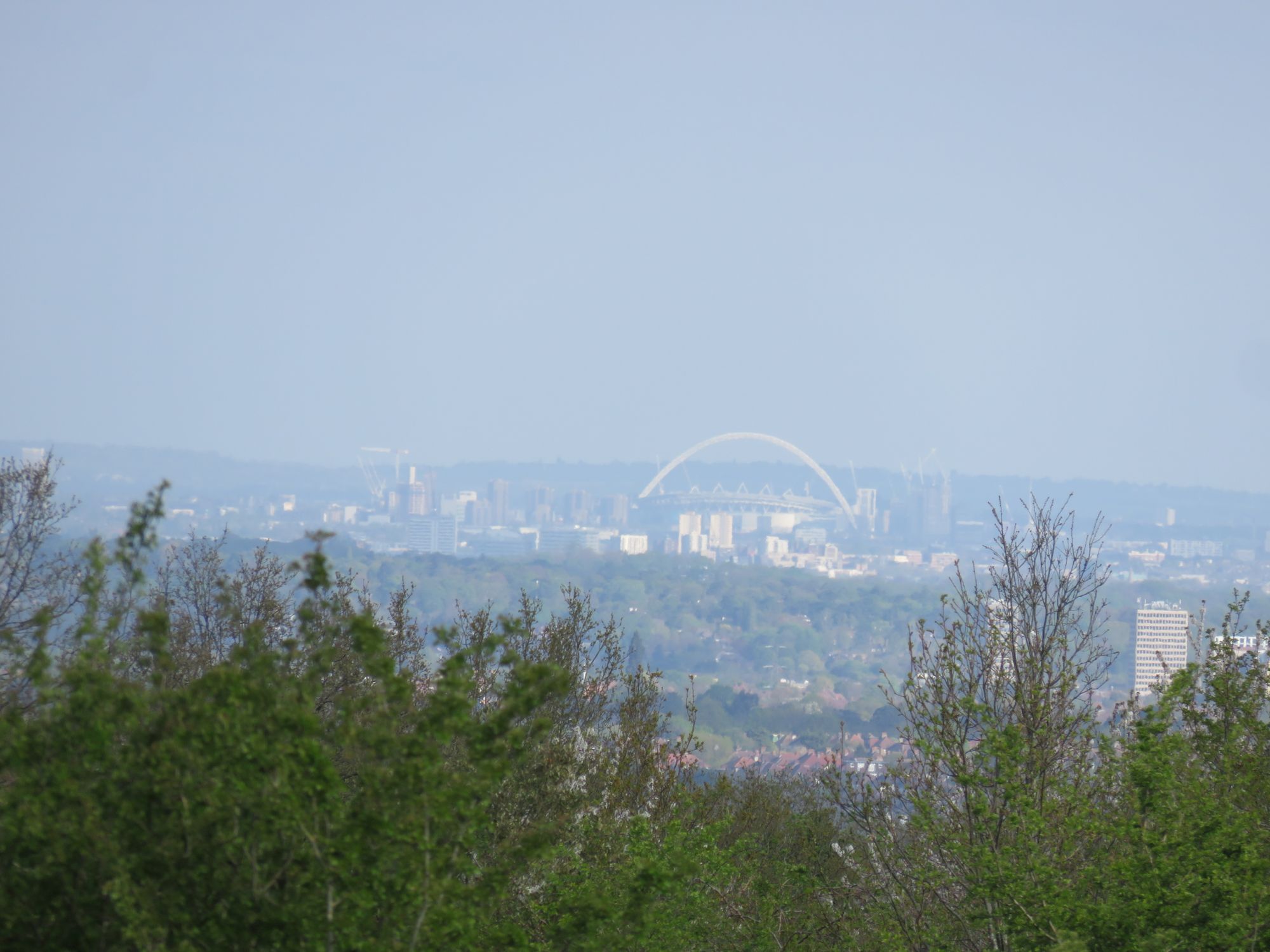 Wembley Arch visible from Epsom Downs as haze clears