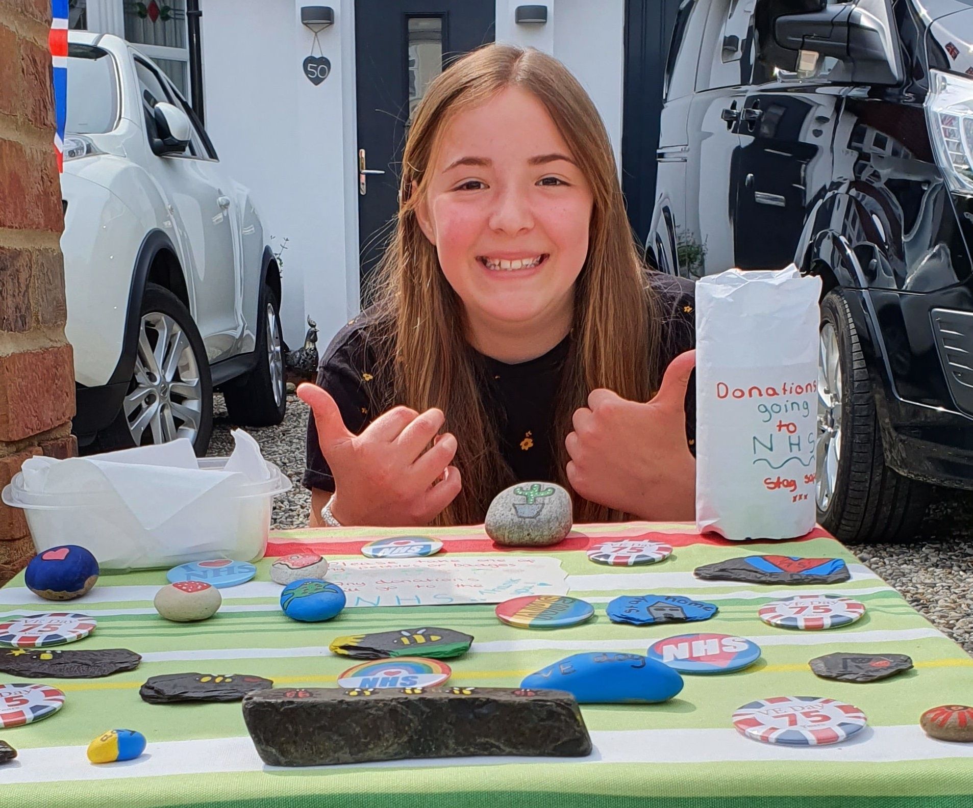 Nancy's painted pebbles raise NHS and hospice funds