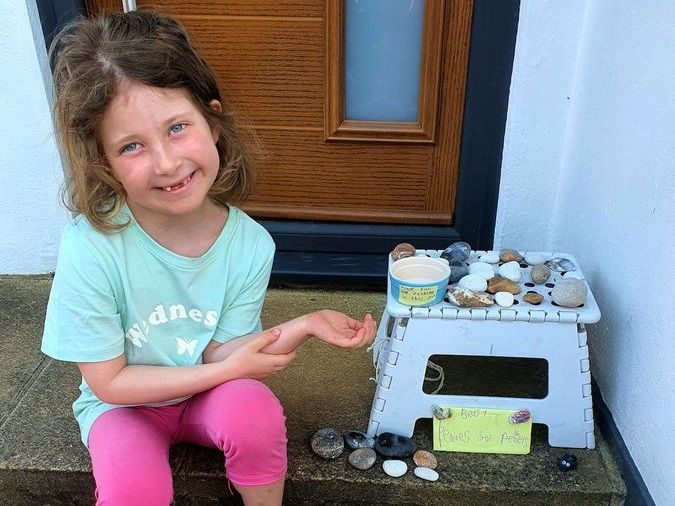 Surrey schoolgirl sells pebble collection for hospital appeal