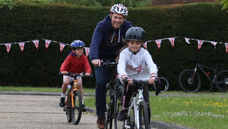 Guildford children cycle for food bank charity