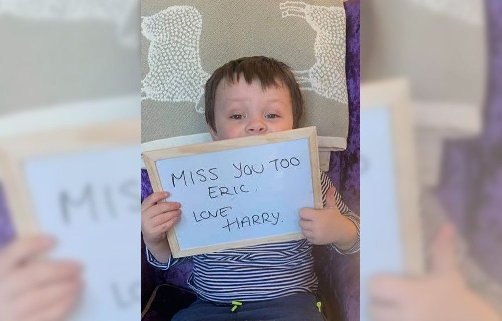 Care home resident sends heartwarming message to his toddler friend