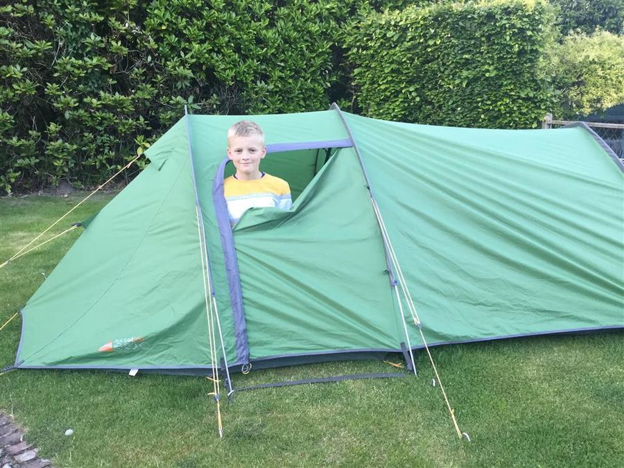 Haslemere boy camps in garden for a month for the NHS
