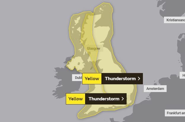 Met Office issues UK-wide warnings for thunderstorms this week