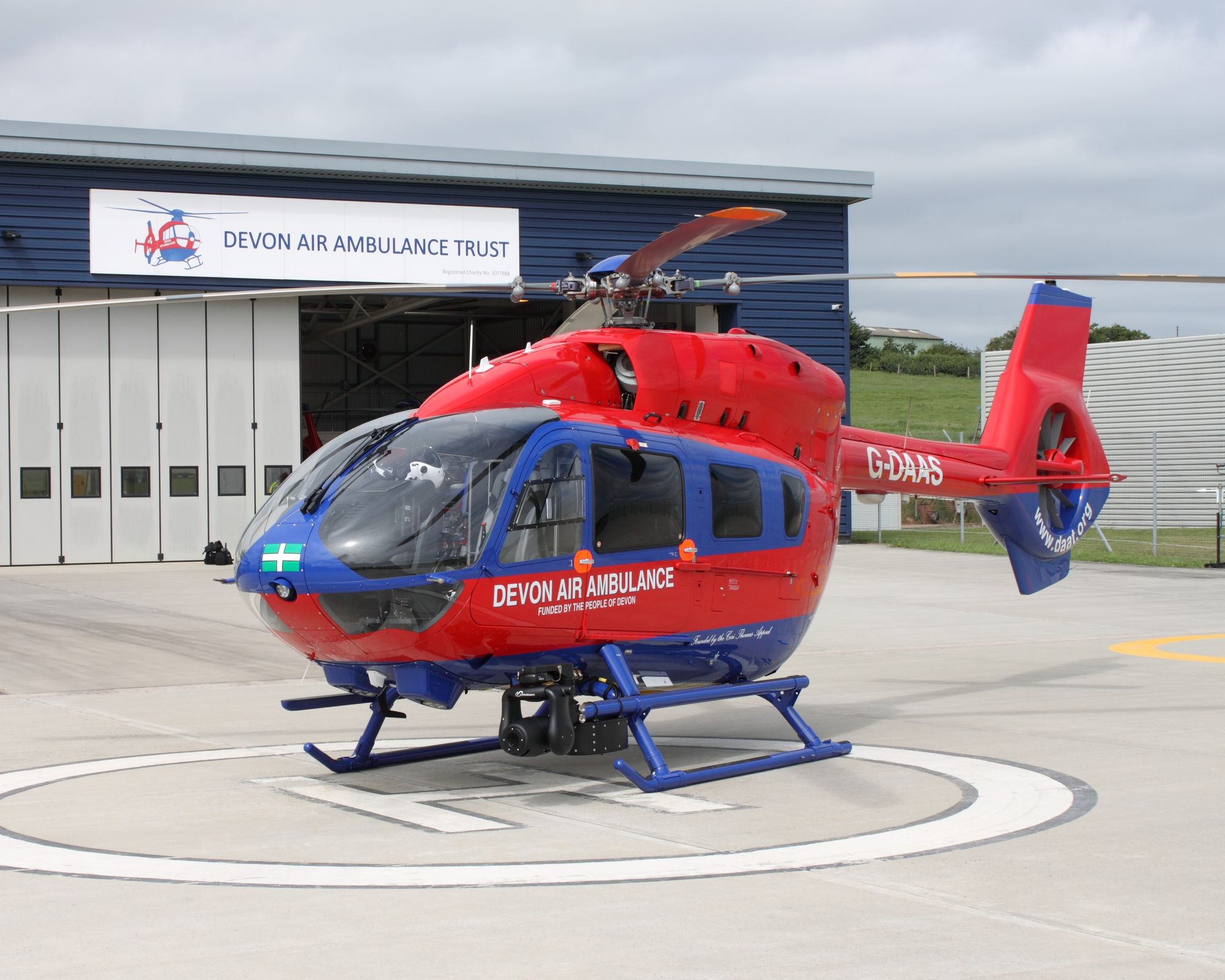 Locals cheer as new air ambulance touches down in Devon