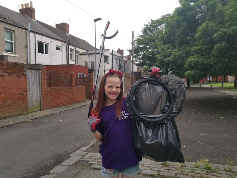 Blyth youngster completes sponsored litter picks for charity