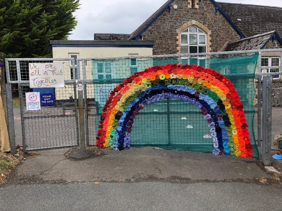 Shebbear pupils' rainbow shows appreciation for key workers
