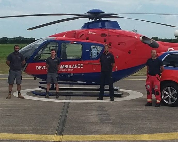 Cleaners give Devon Air Ambulance base a thorough tidy