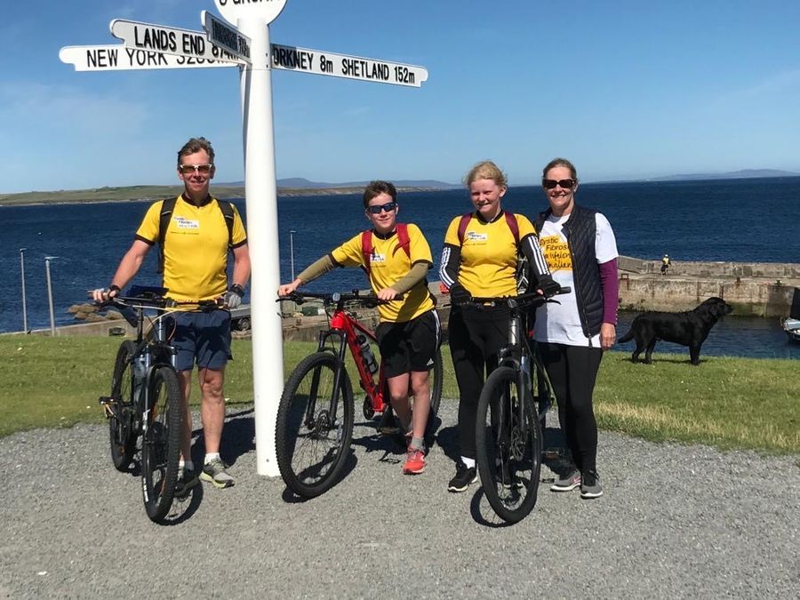 Surrey family cycle length of Scotland for charity that has greatly extended life of relative
