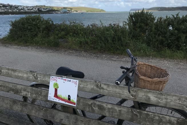 Children's anti-littering posters help keep Camel Trail clean