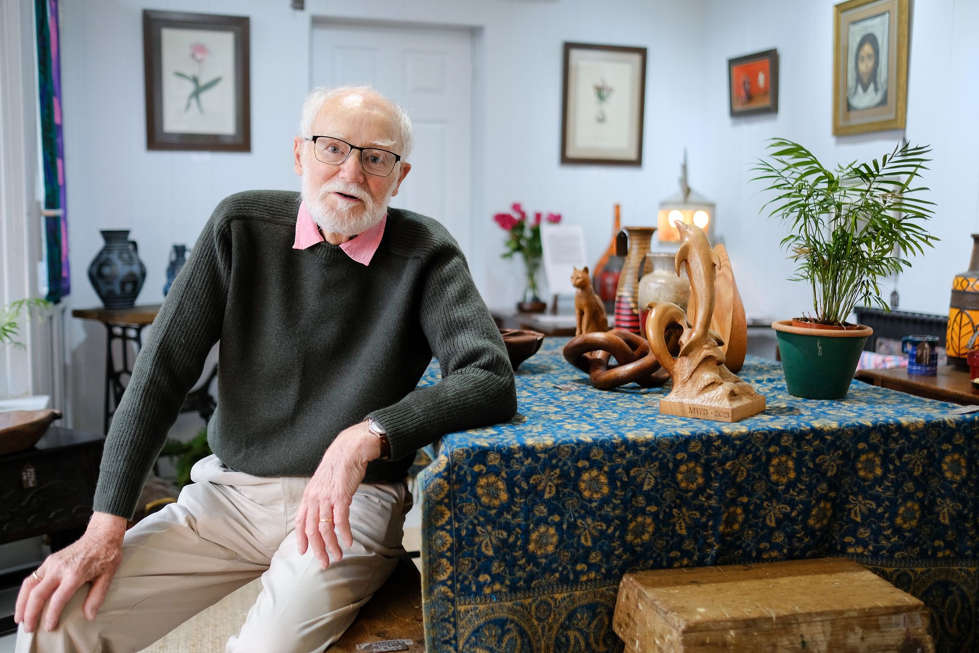 Retired architect enjoys his first arts exhibition at Coddiwomple gallery in Newlyn