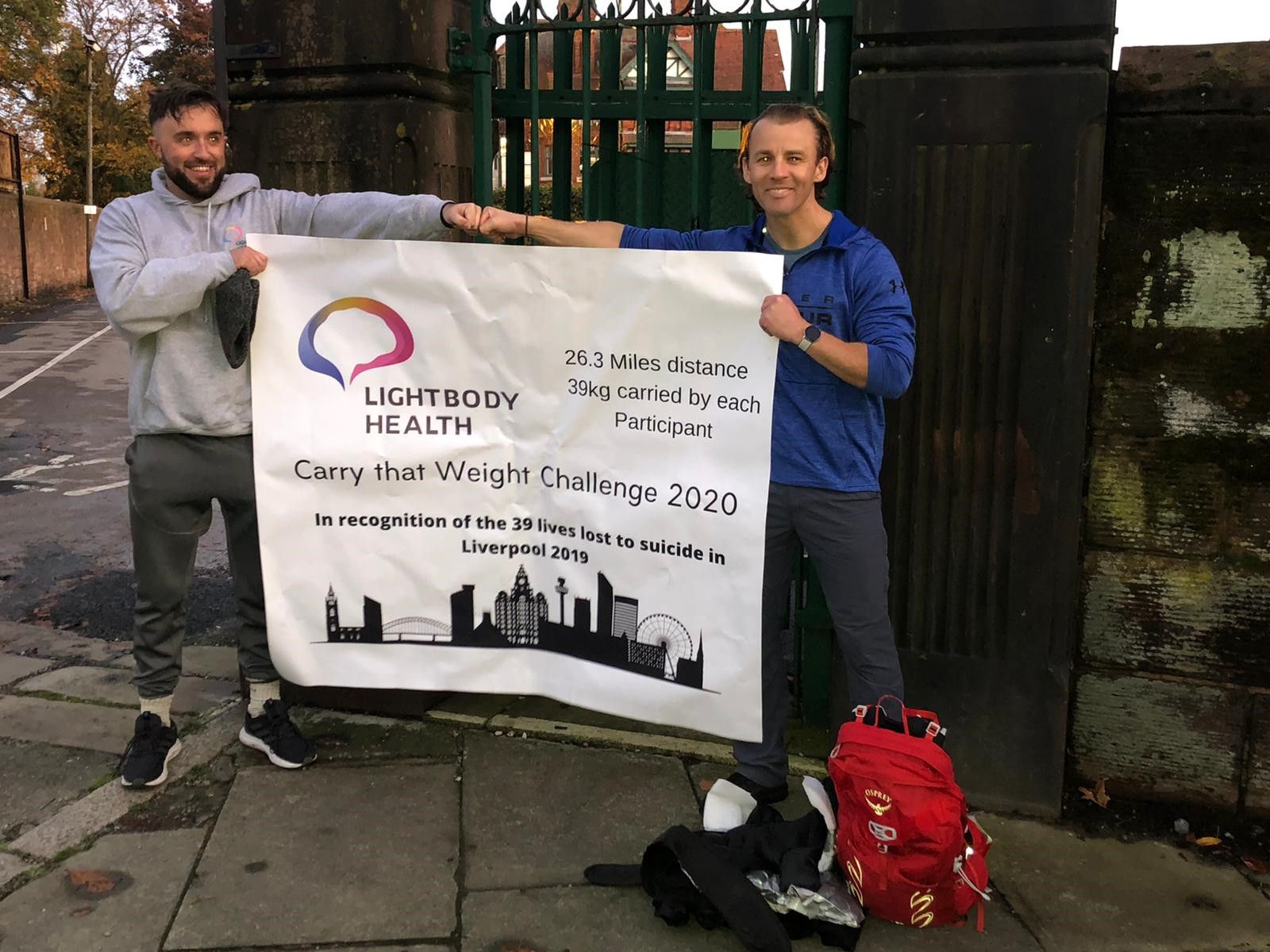 Carrying a heavy burden to raise awareness of suicide in Liverpol