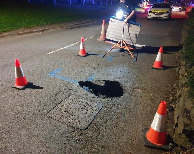 Large hole appears in Willand road - police looking into it