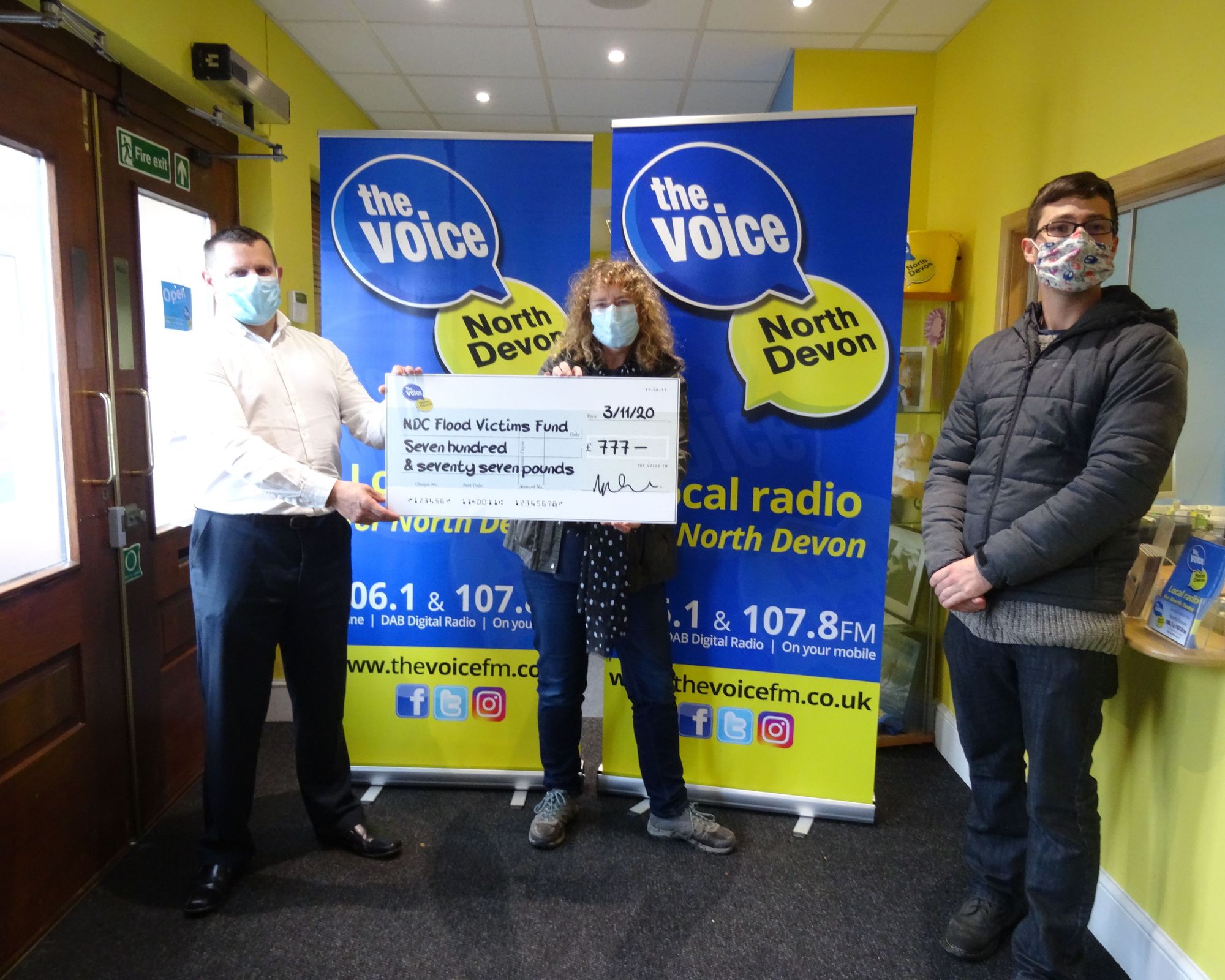 Voice FM listeners donate £777 to flood support fund