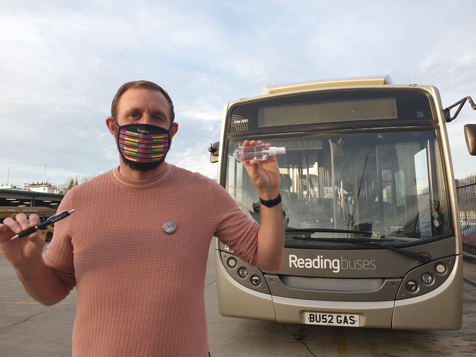 Reading bus operator sells rainbow face masks for charity