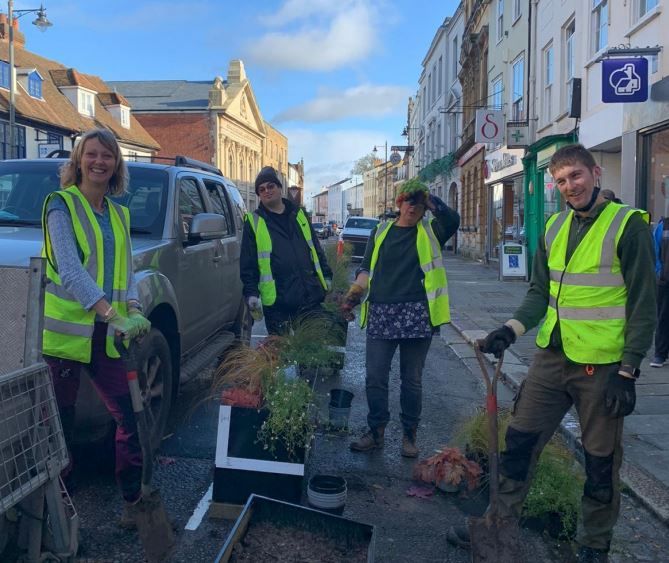 Temporary barriers in Hertford to help social distancing replaced with new planters