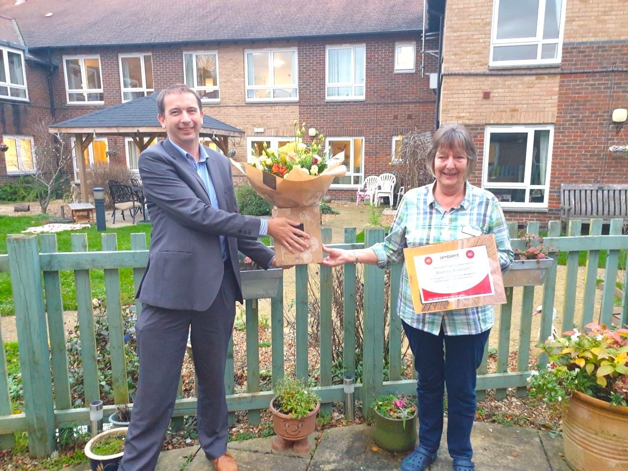 Winslow care worker surprised with special award to celebrate 40 years of service