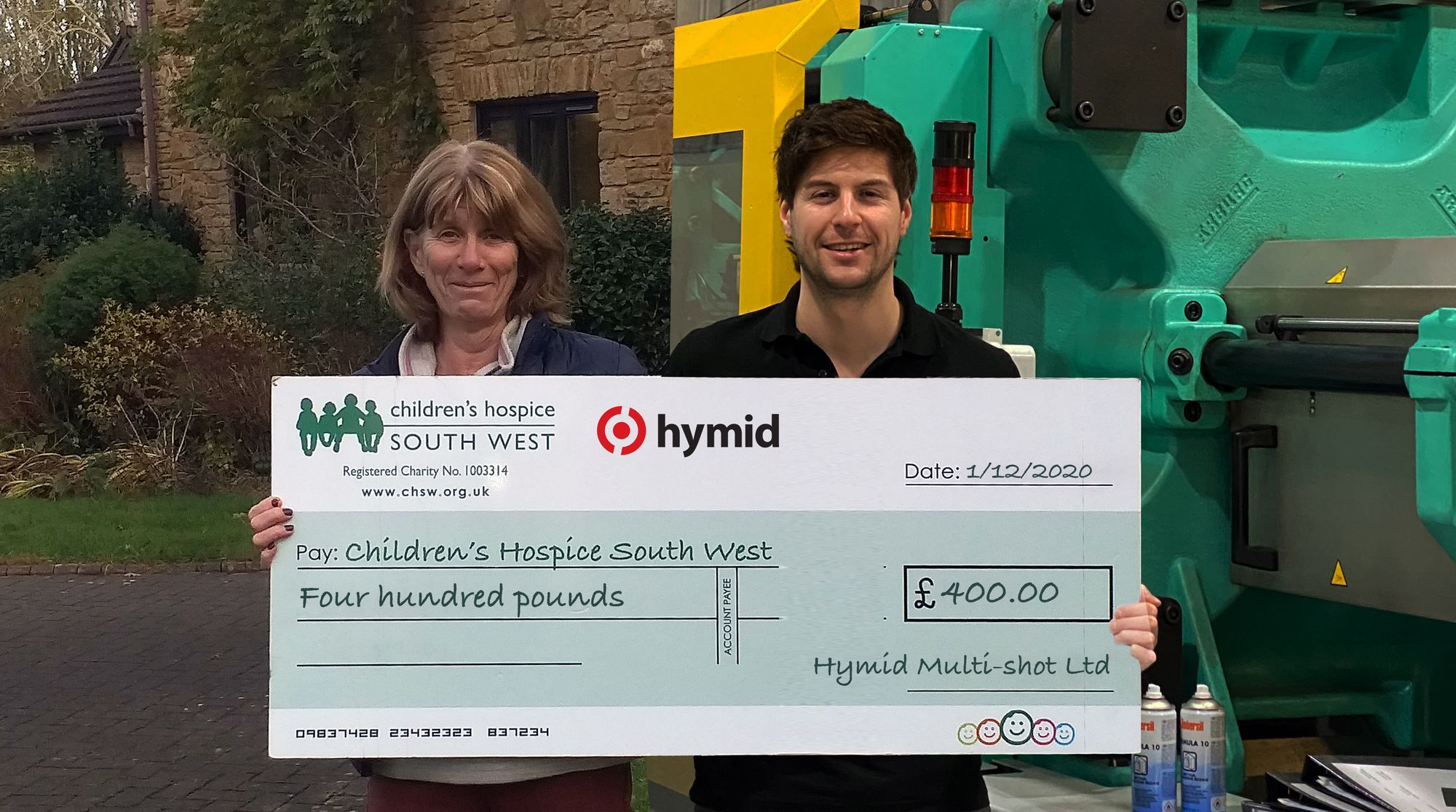 Torquay business backs children's hospice with cash donation