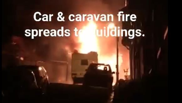 Car and caravan destroyed in massive Dartmouth fire
