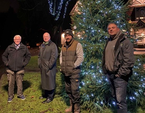Village of Tatsfield is lit up for Christmas