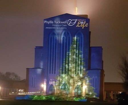 Guildford Cathedral lit up for loved ones