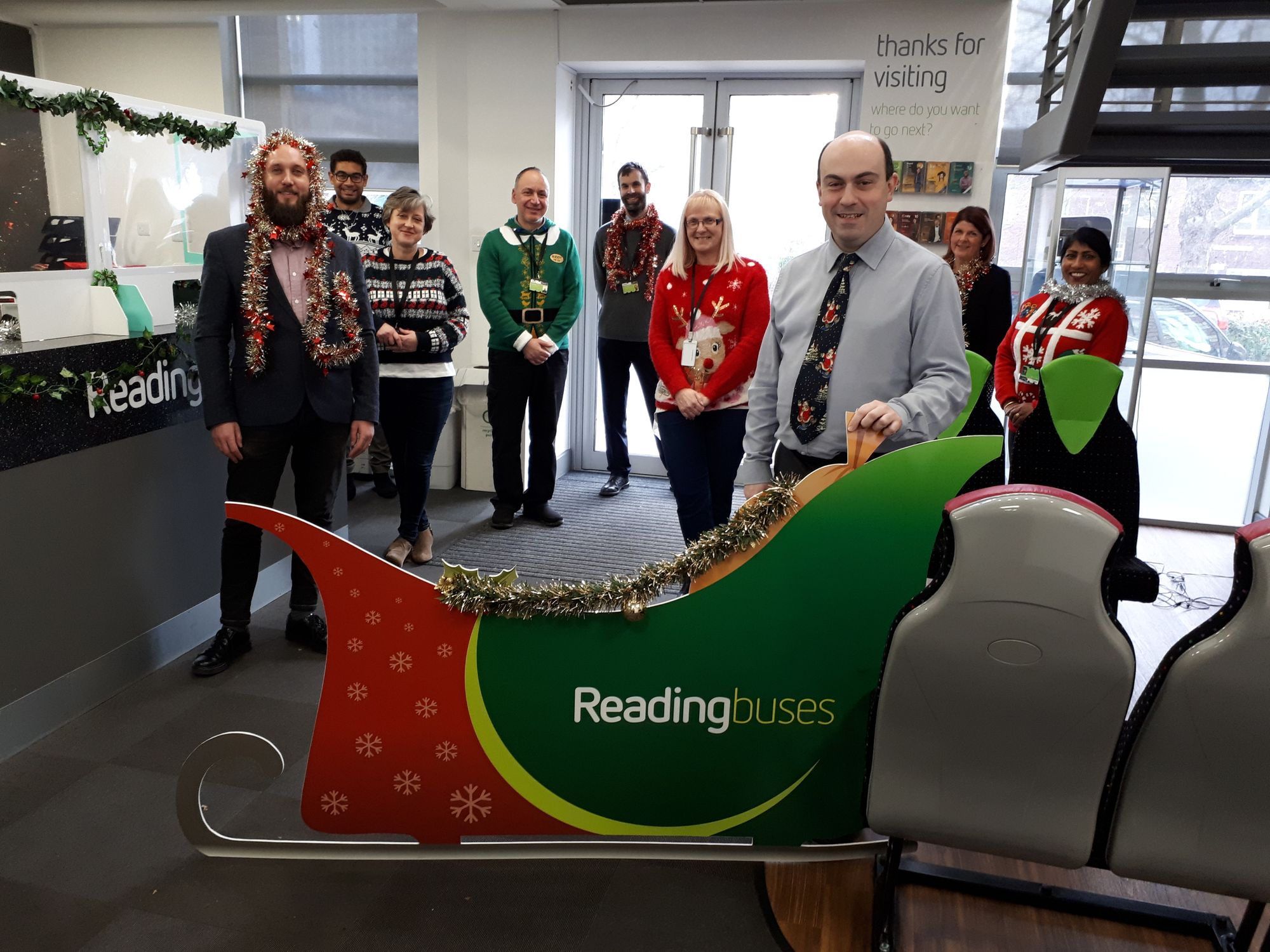 Reading Buses put their Christmas jumpers on for charity