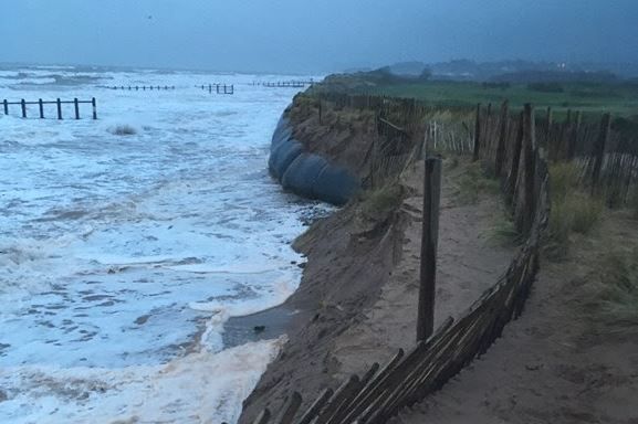 Dawlish Warren footpath closed after storm damage