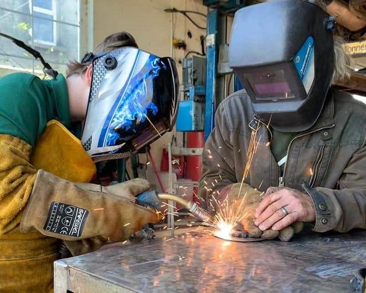Works of art created from scrap metal by Holsworthy pupils