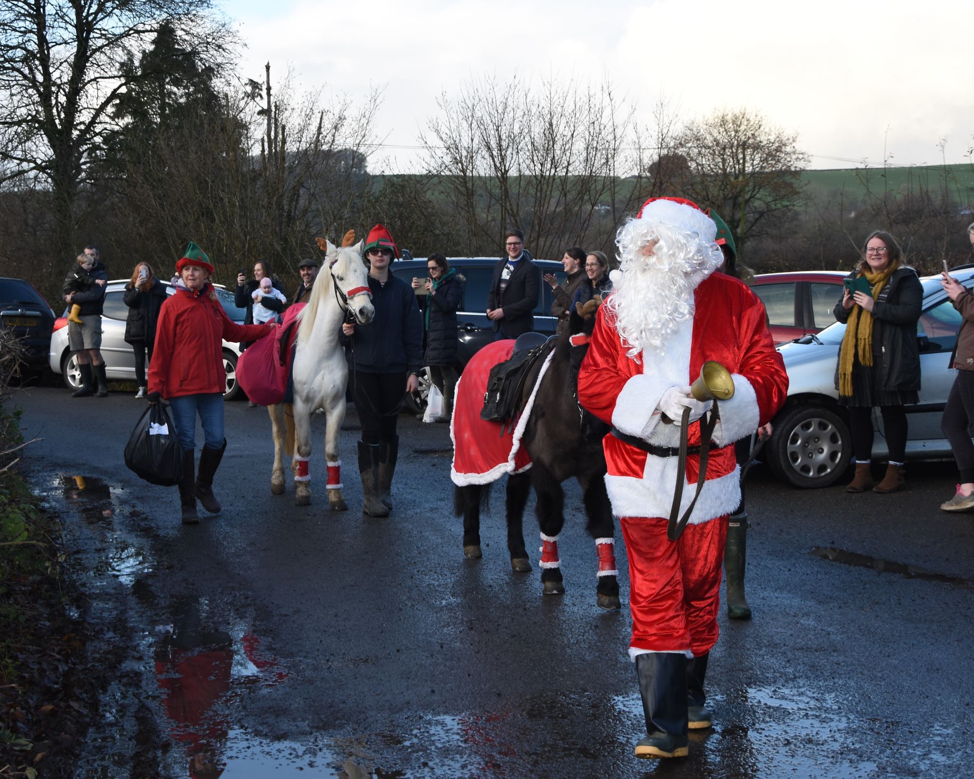 Father Christmas opens school's new car park in Umberleigh