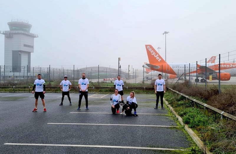 Southend Airport controllers run the runway (1,739m) for aviation fundraiser