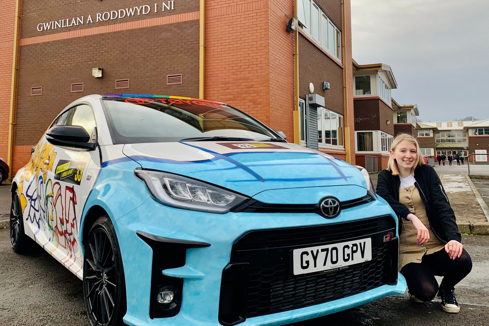 Schoolgirl has award-winning design paying tribute to key workers turned into real-life rally car
