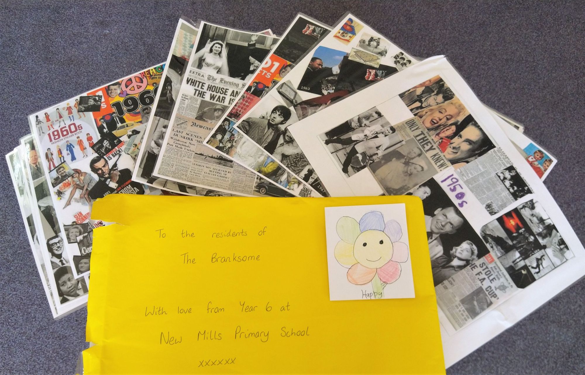 School children are bringing back memories for residents at a Buxton care home