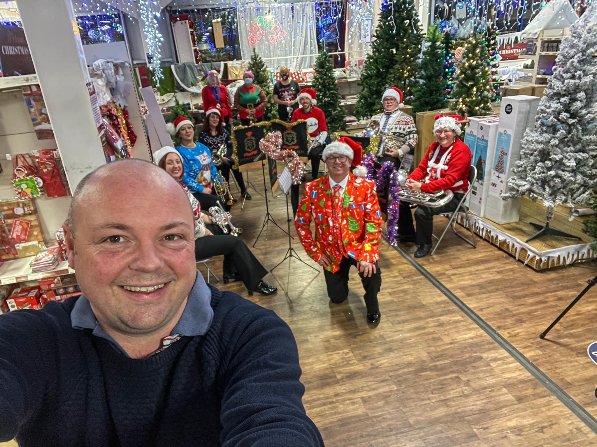 Carol singers share some Christmas cheers with Facebook recording