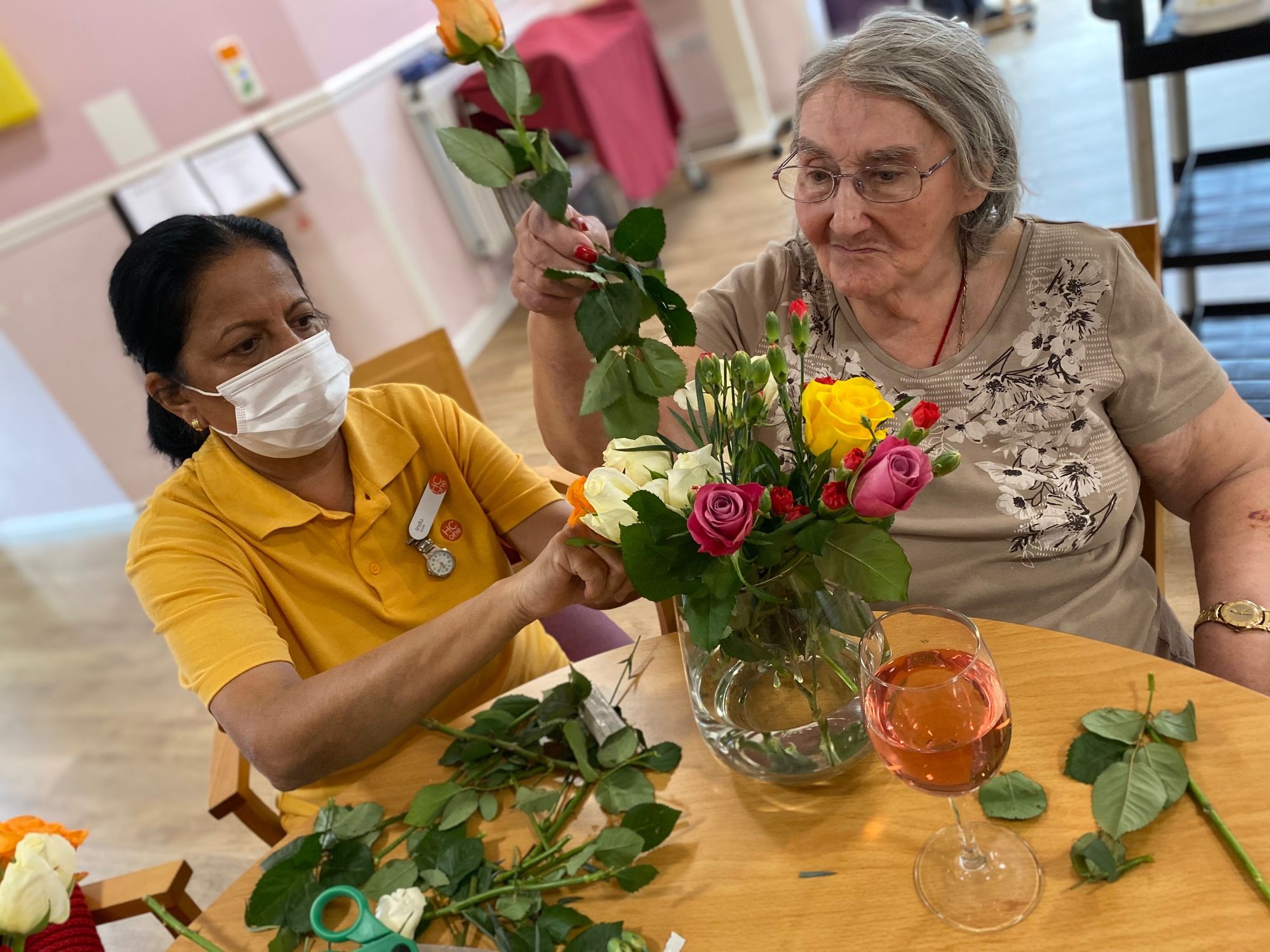 Mornington Hall residents enjoy floral fun on Flower Day