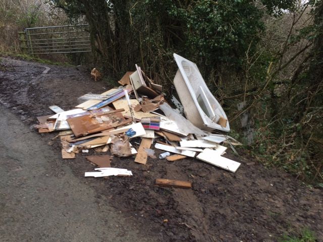 Fly-tippers dump waste by Staffordshire Moorland country park