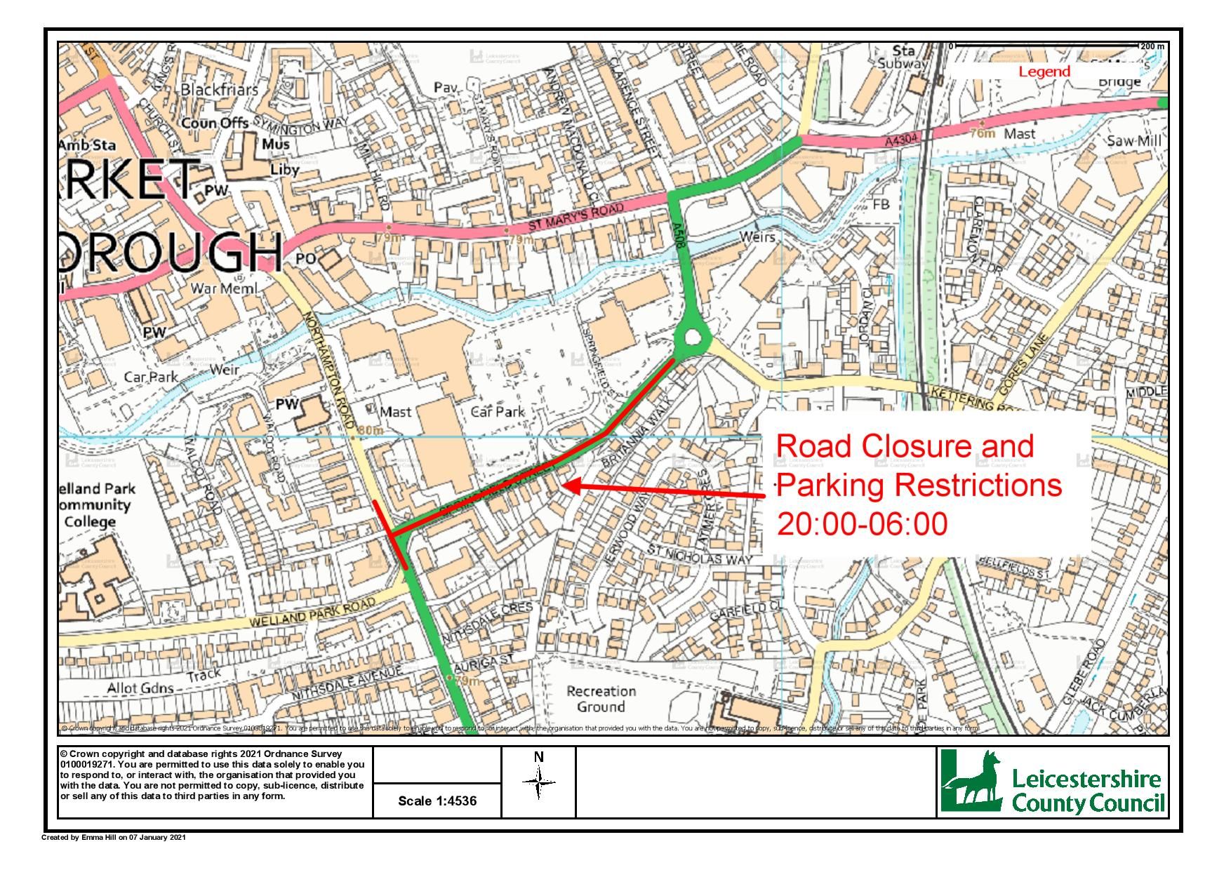 Leicestershire traffic regulation orders: 2021