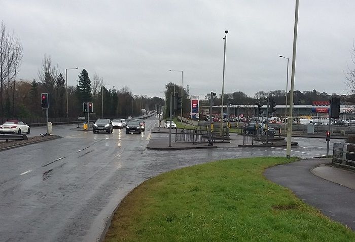 Traffic light upgrades on the A4119 near Tesco Talbot Green