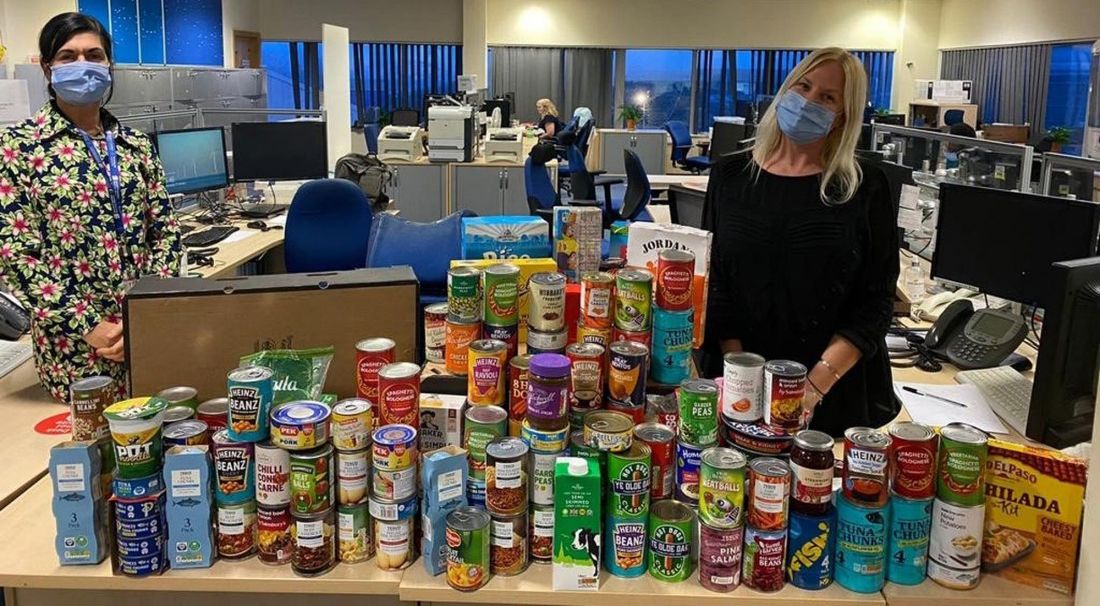 Call centre staff set up donation centre for Hampshire food banks