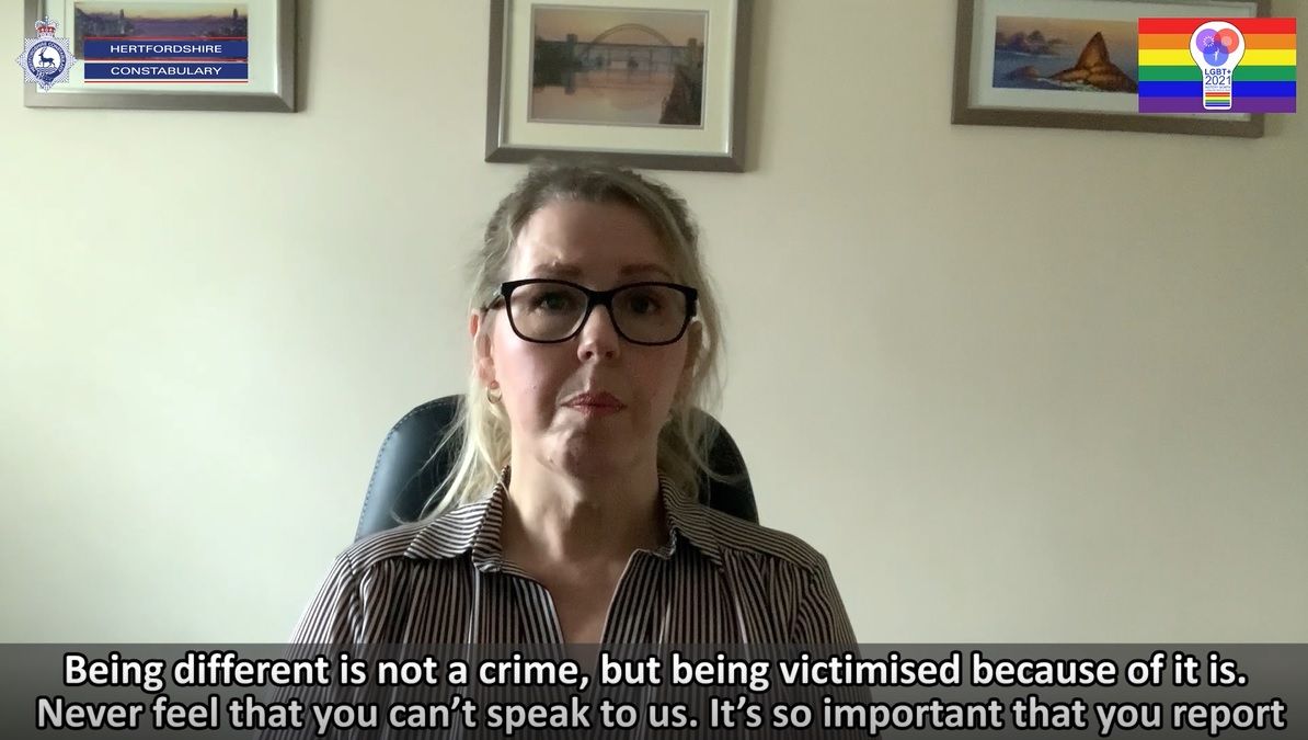 Herts police say 'Help is there for you' to encourage LGBT+ community to reach out