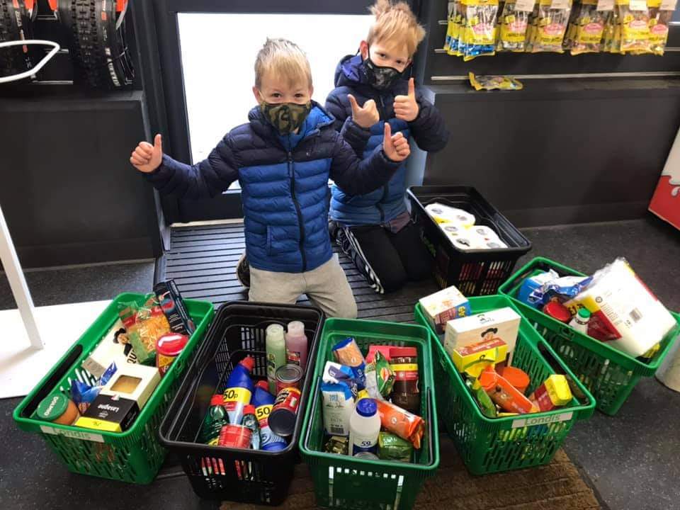 Penmachno brothers run up and down stairs to help food bank
