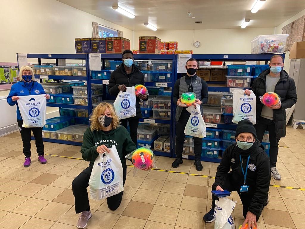 Rochdale AFC players donate activity packs to support fight against hunger