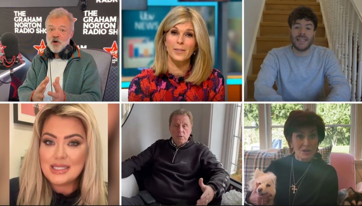 Celebrities and sports stars come together to urge nation to 'stay at home'