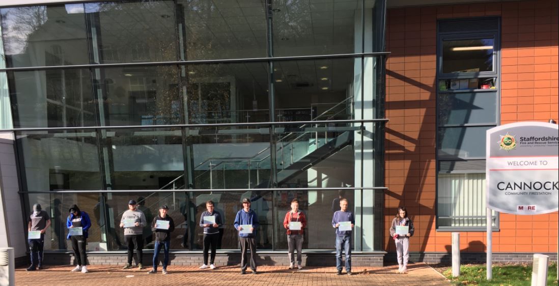 Staffordshire Fire and Rescue Service see's Prince's Trust course team graduate